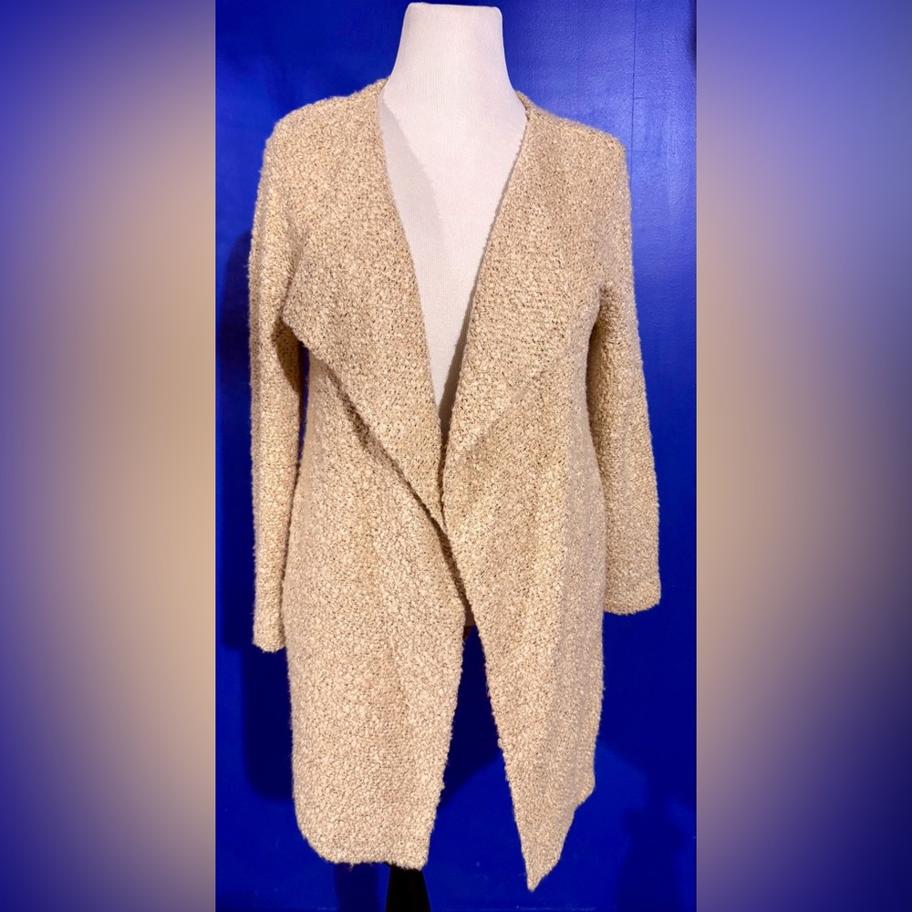 Calvin Klein Womens Flyaway Cardigan Sweater, Beige Size-XL